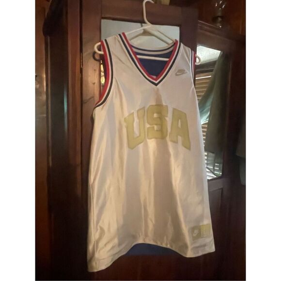NIKE 2001 Carlos Boozer Duke #4 Reversible USA Basketball Jersey M - Picture 11 of 16